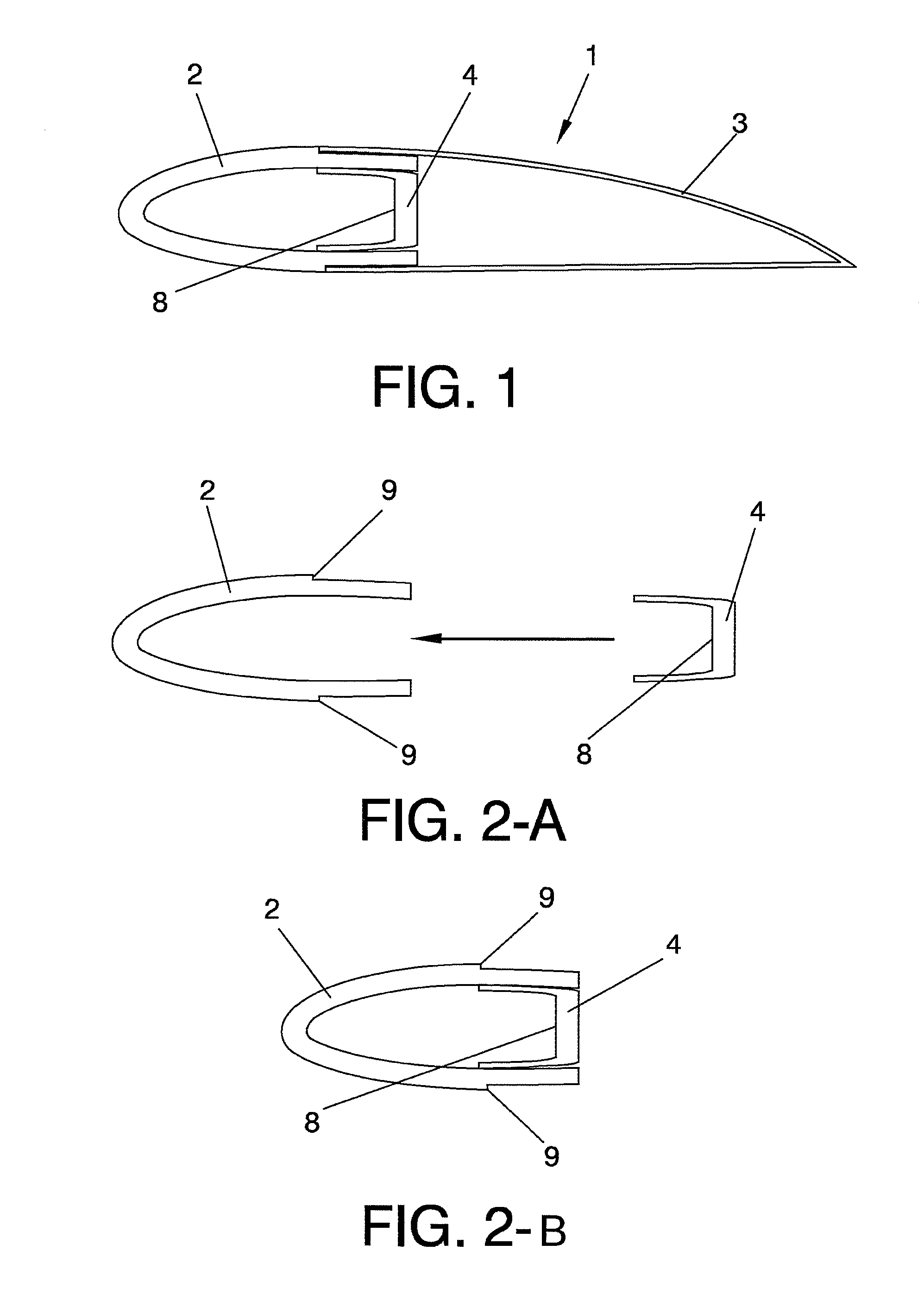 Method for manufacturing wind turbine blades, blades for propellors, wings, or similar structures, and structure in the form of a blade obtained by means of this procedure