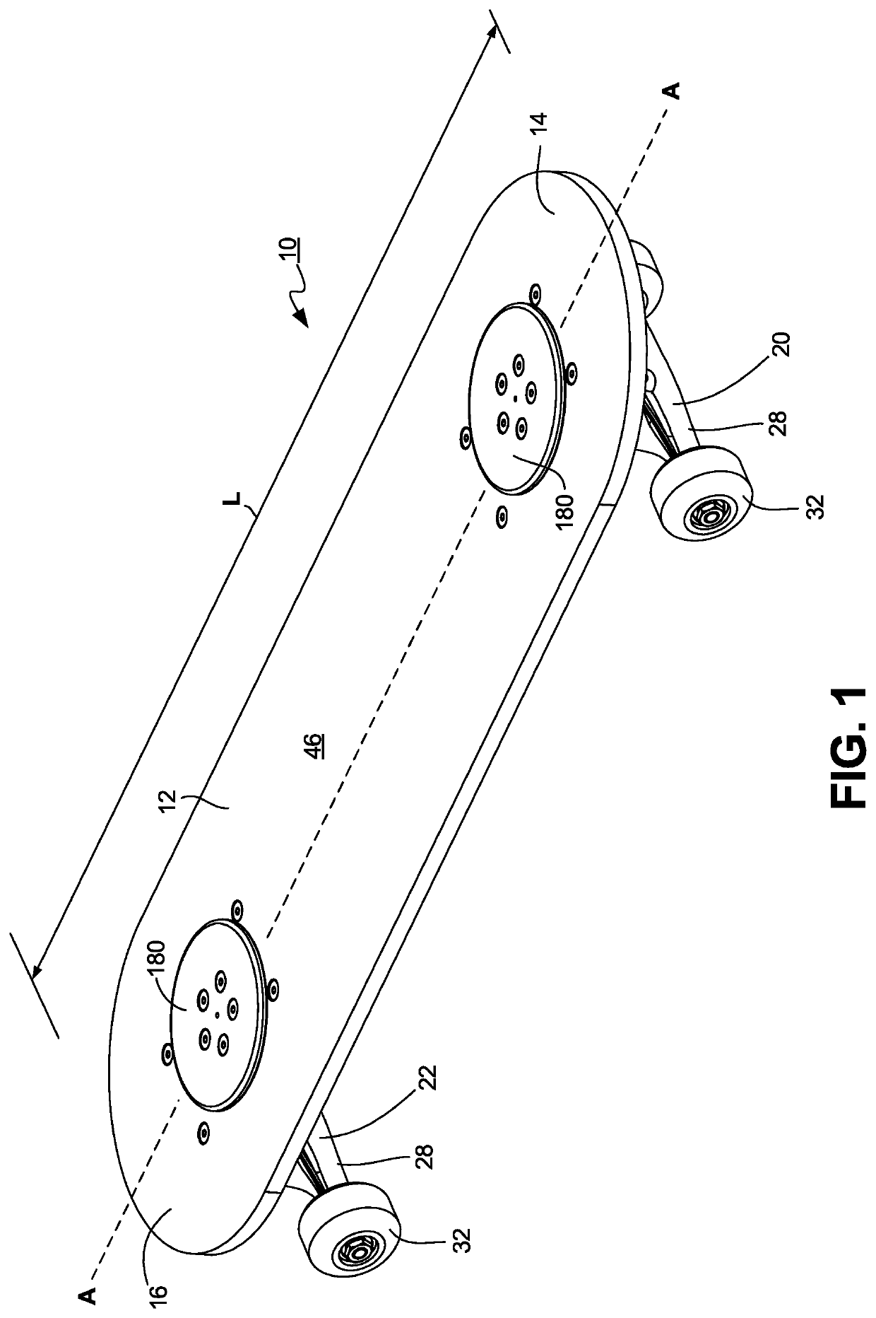 Roller board with one or more user-maneuverable trucks and north-seeking return mechanism