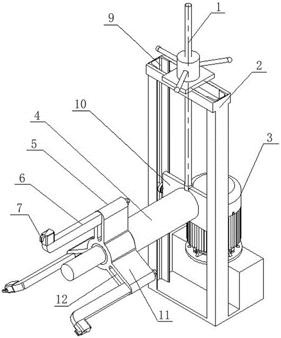 Dismounting device for internal rubber mixer rotor bearing