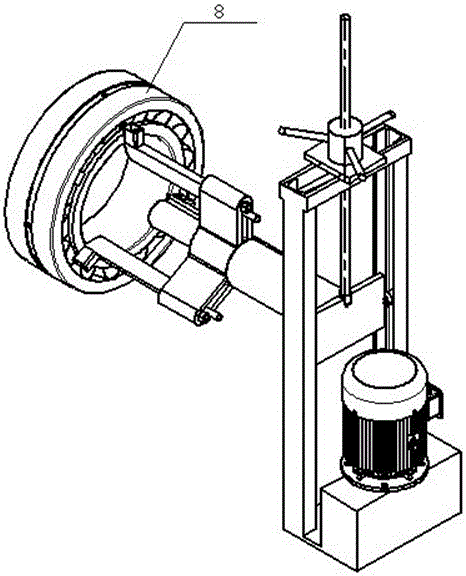 Dismounting device for internal rubber mixer rotor bearing