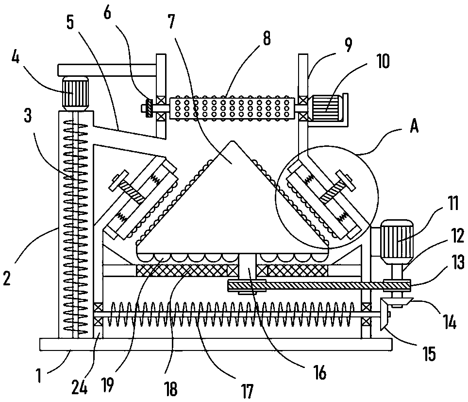 Efficient pepper grinding device for seasoning processing