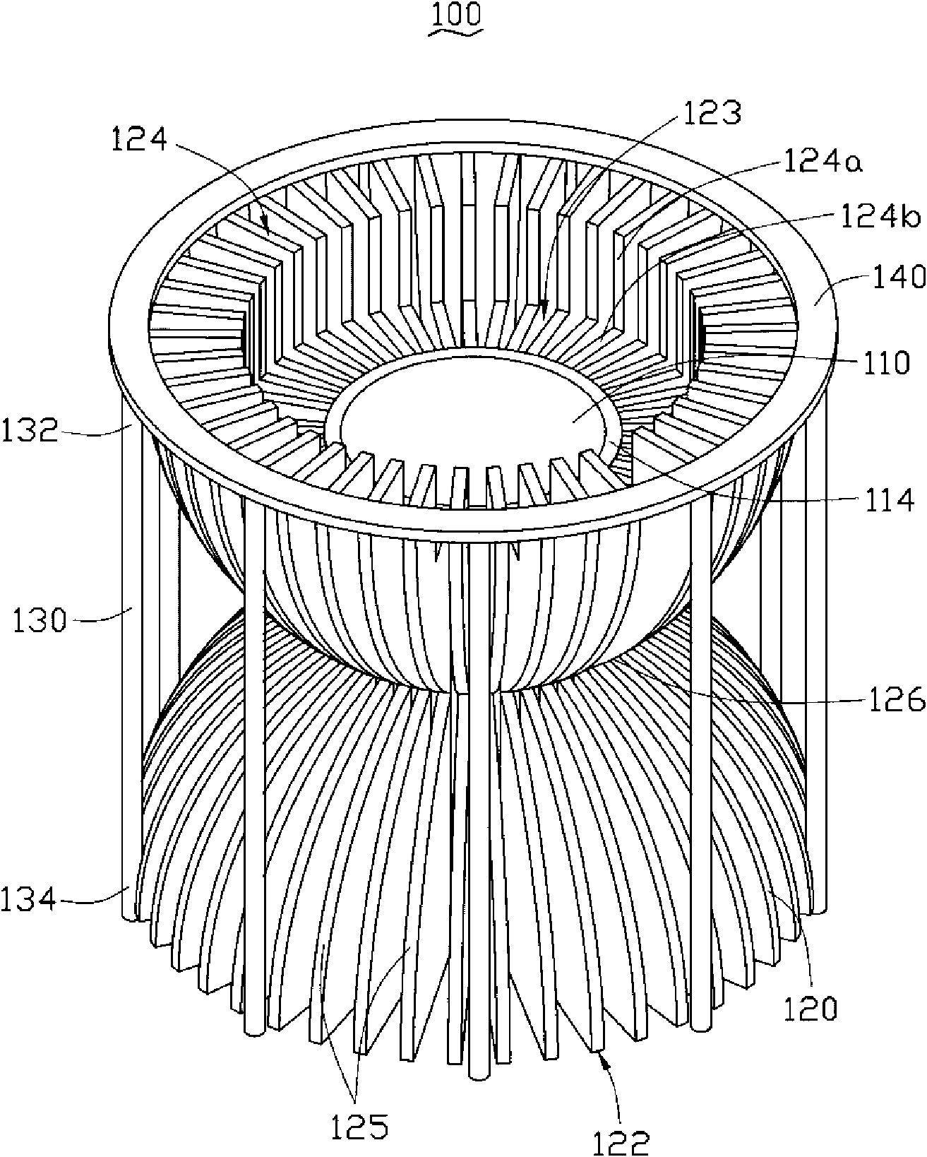 Heat dissipation device of LED lamp