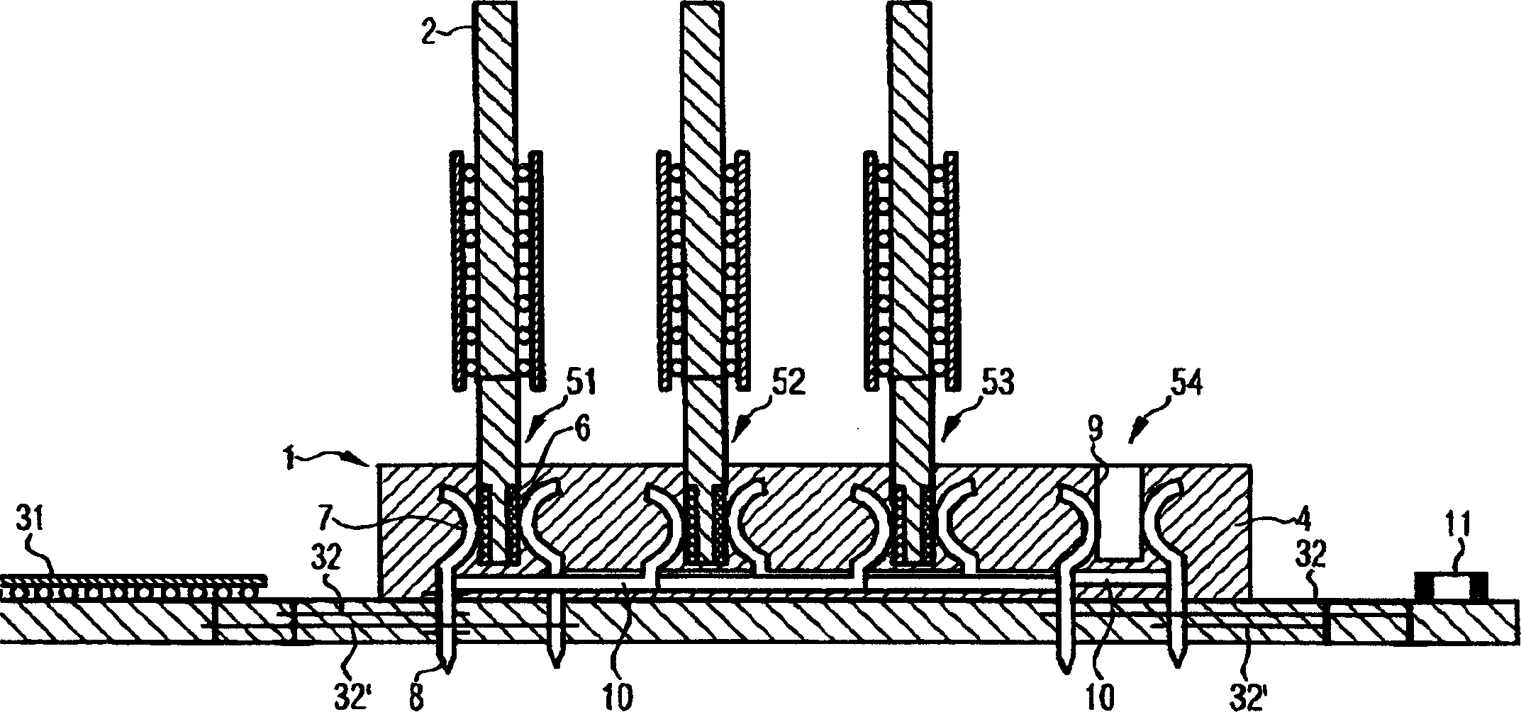 Connector with plural switching assemblies of compatible interface