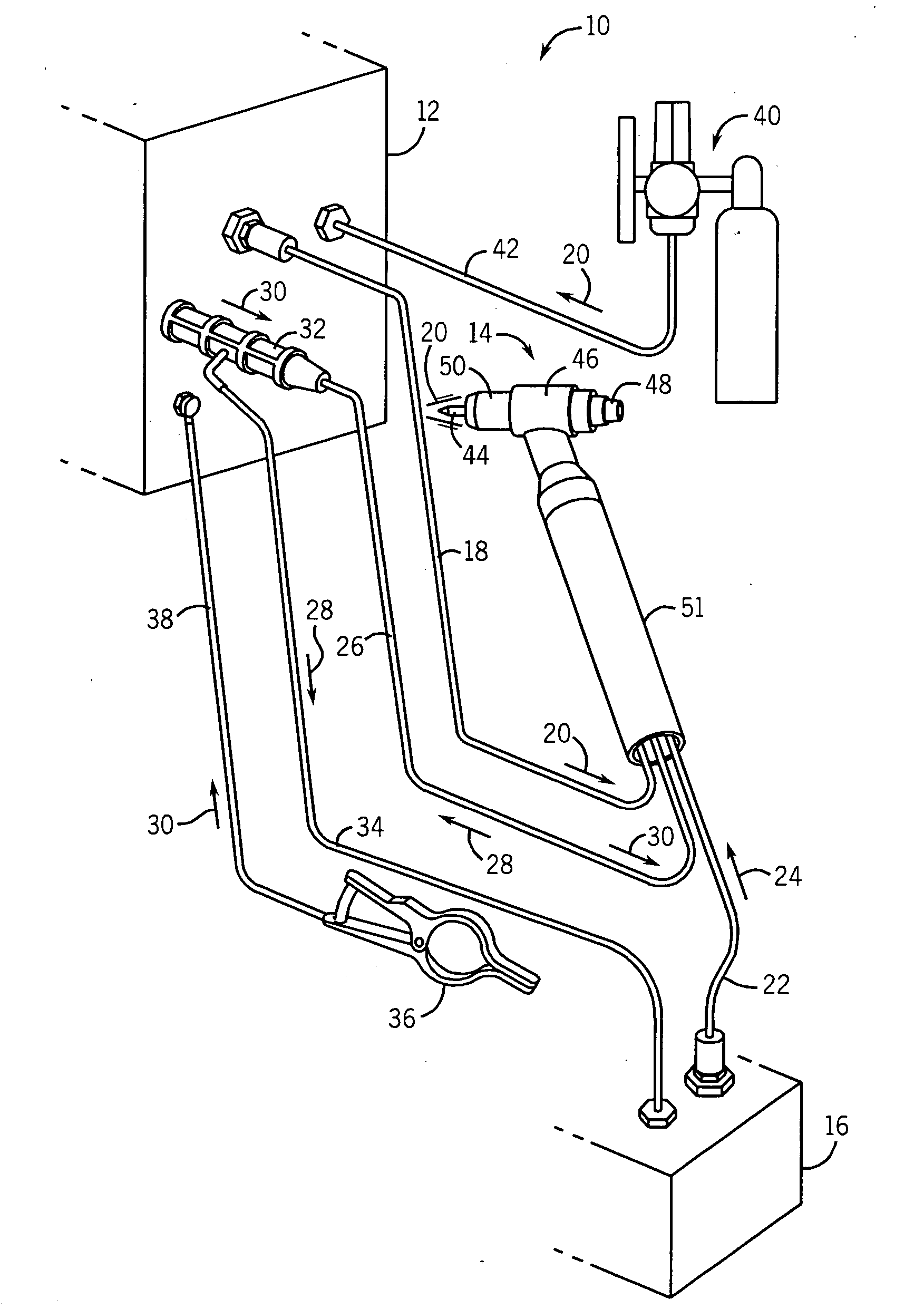 System for cooling a liquid-cooled welding device