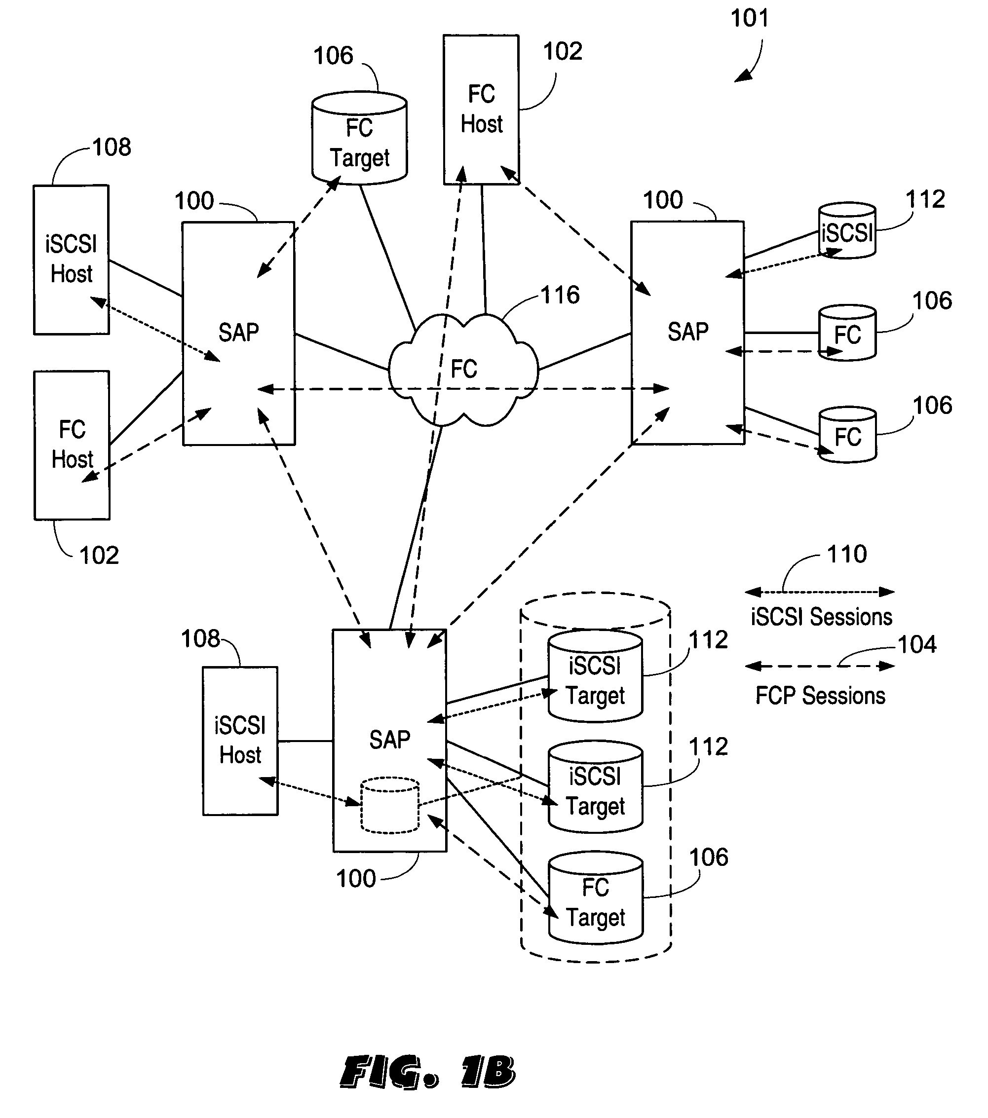 Apparatus and method for storage processing with split data and control paths