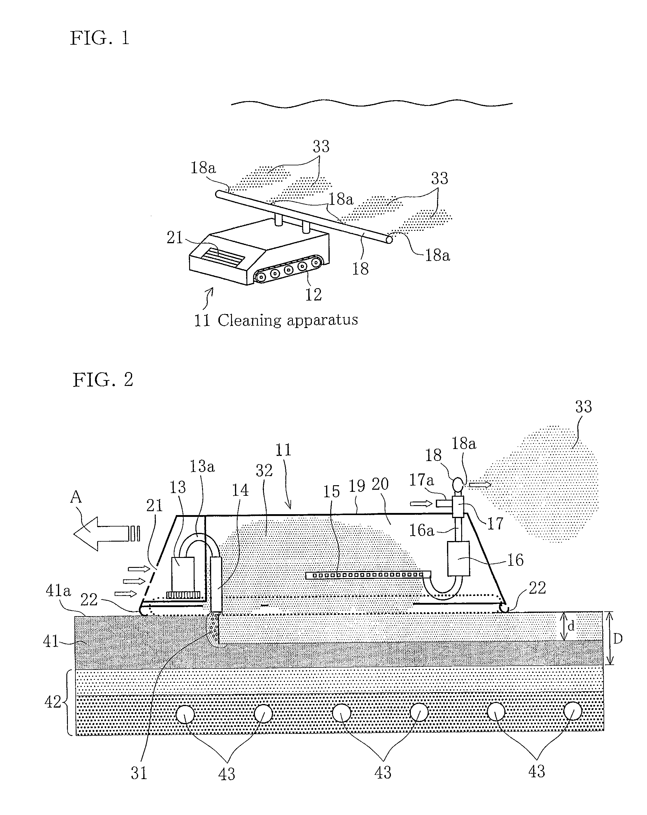 Cleaning apparatus for filtration layer in seawater infiltration intake