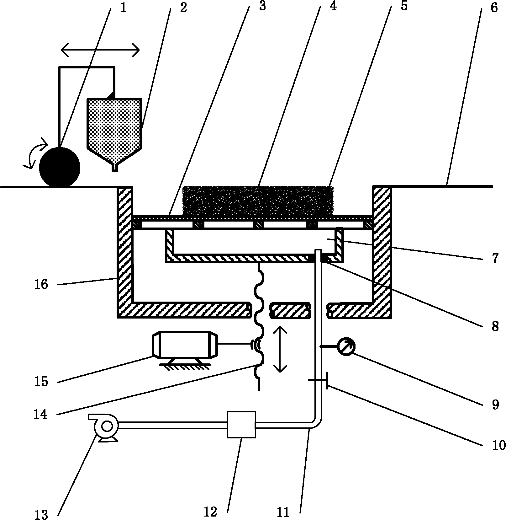 Negative pressure-based device and method for manufacturing porous textures by laser sintering and quick molding
