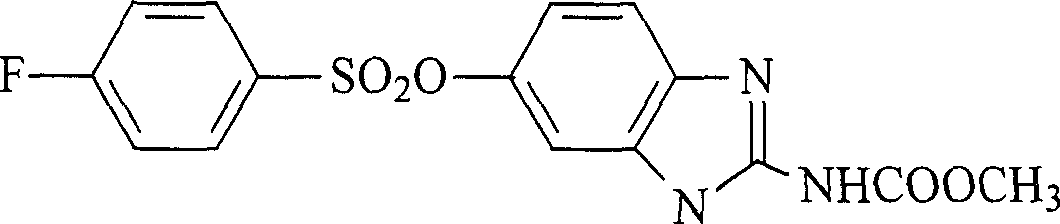 Method for preparing 5-(4- fluobenzene sulphonyloxy) benzimidazole-2-amido methyl formate