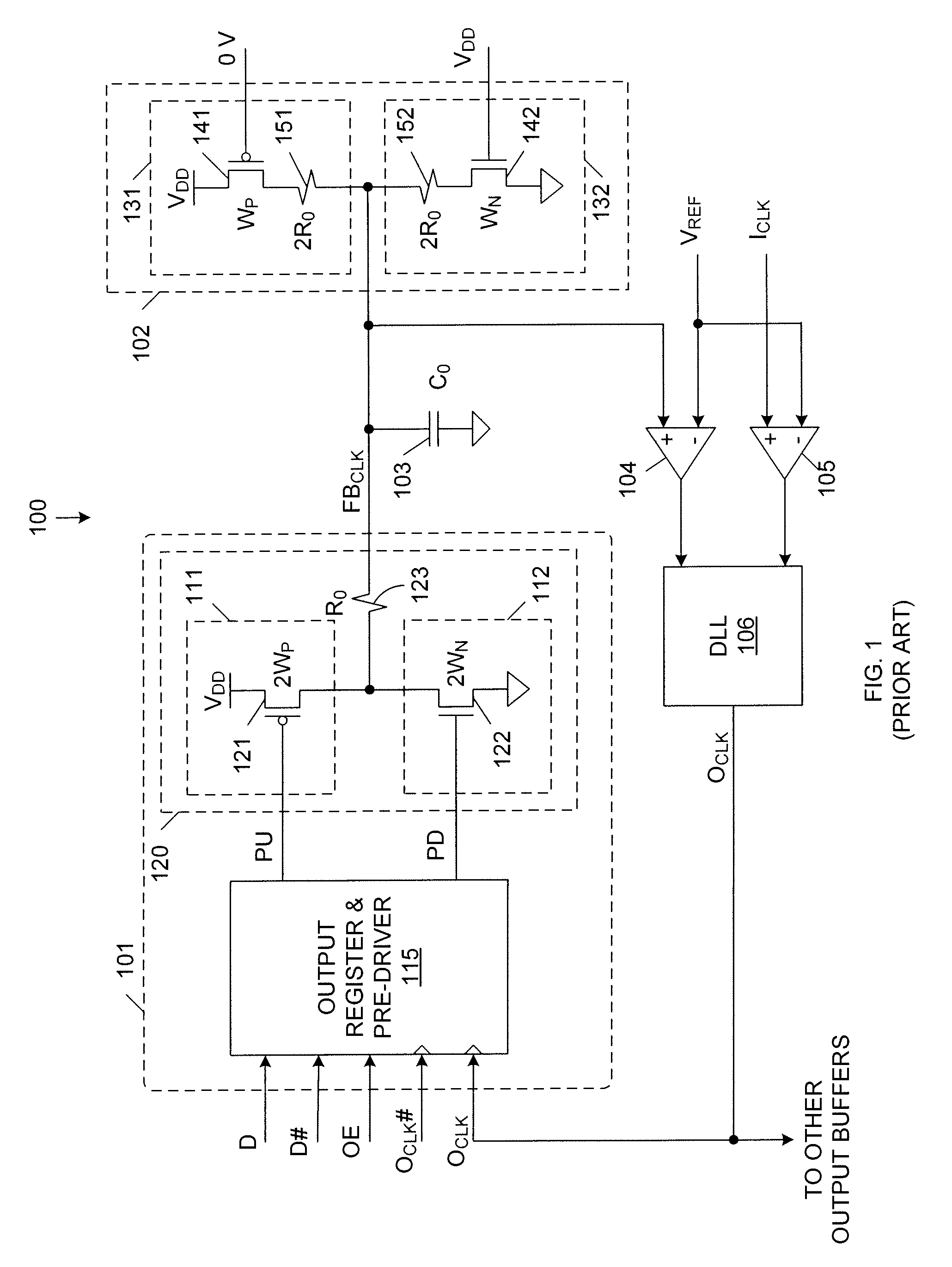 Input termination for delay locked loop feedback with impedance matching