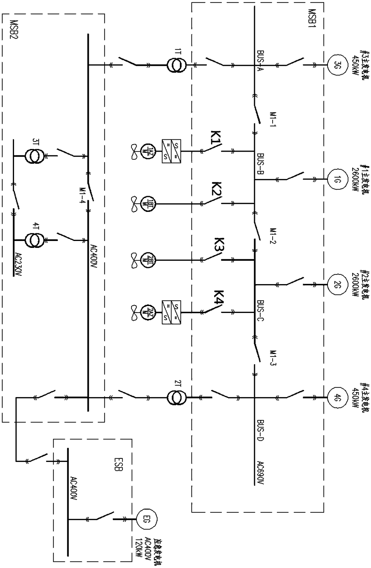 Power supply system of electric propulsion rescue ship, and electric propulsion rescue ship