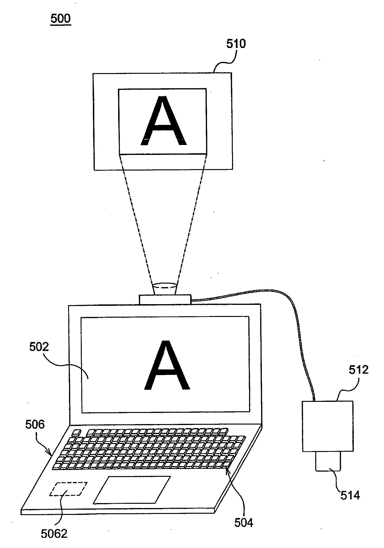 Projector, and mobile device and computer device having the same