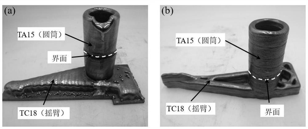 A method for arc additive manufacturing of multi-material monolithic structural parts