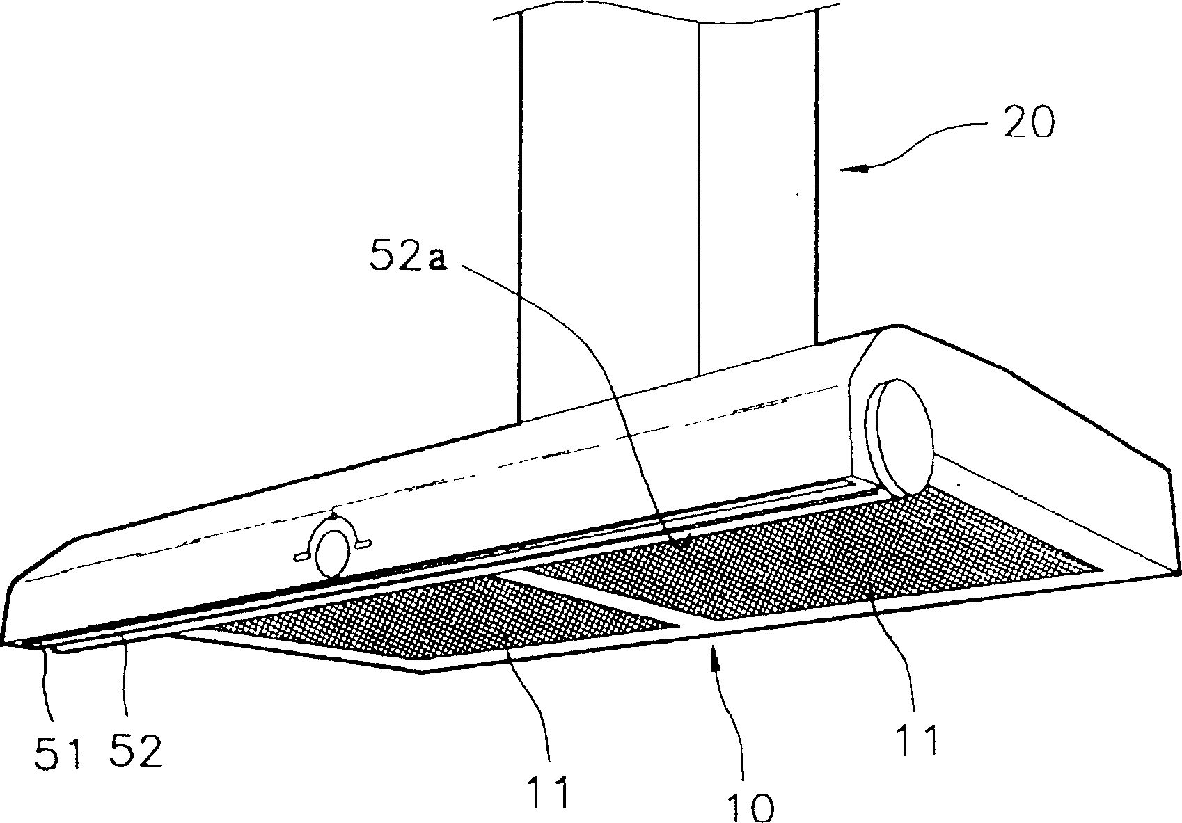 Fume exhaustor for kitchen