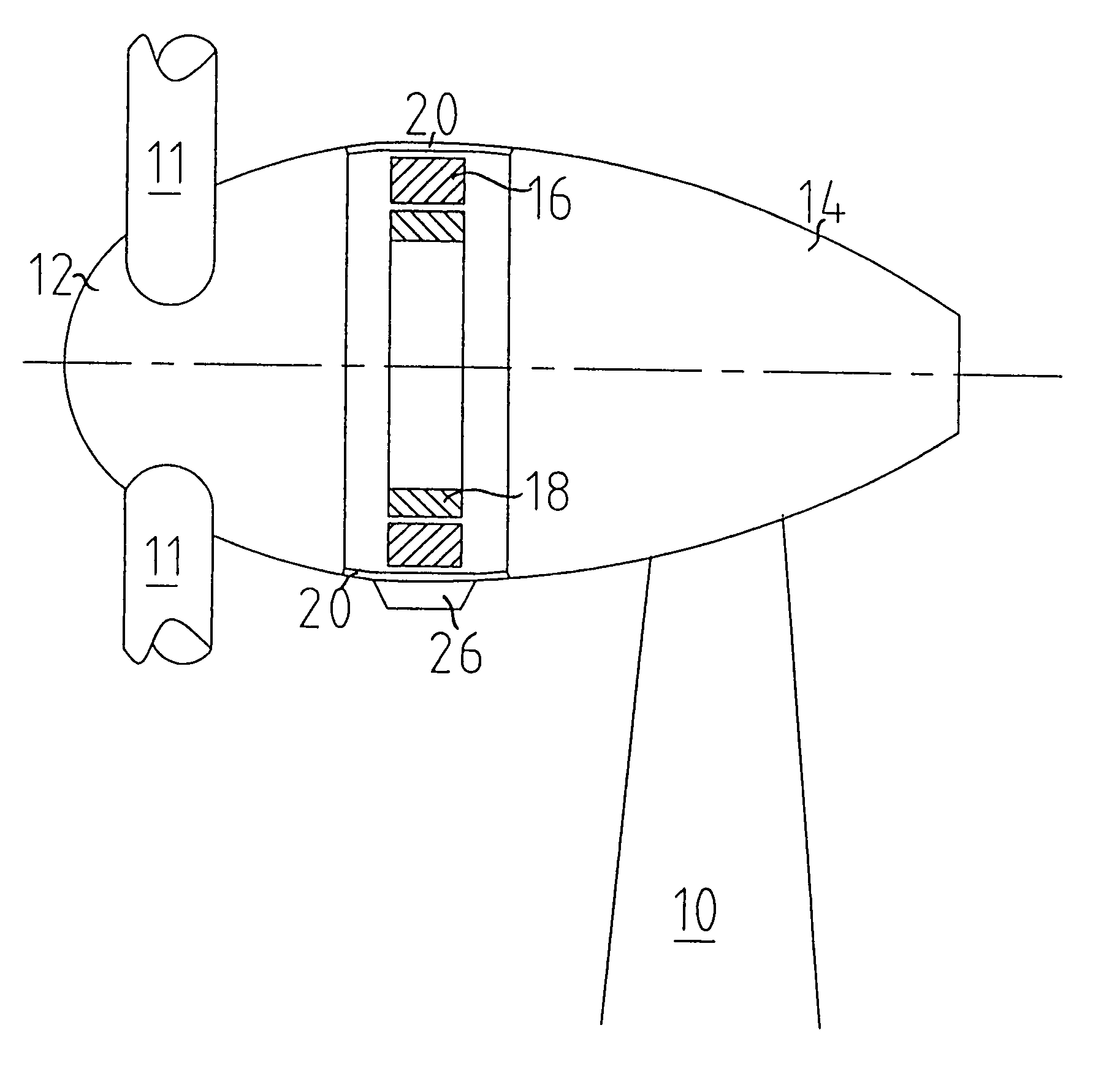 Cooling device for a wind turbine generator