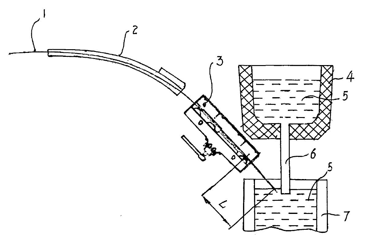 Metal continuous casting method and device used for implementing method
