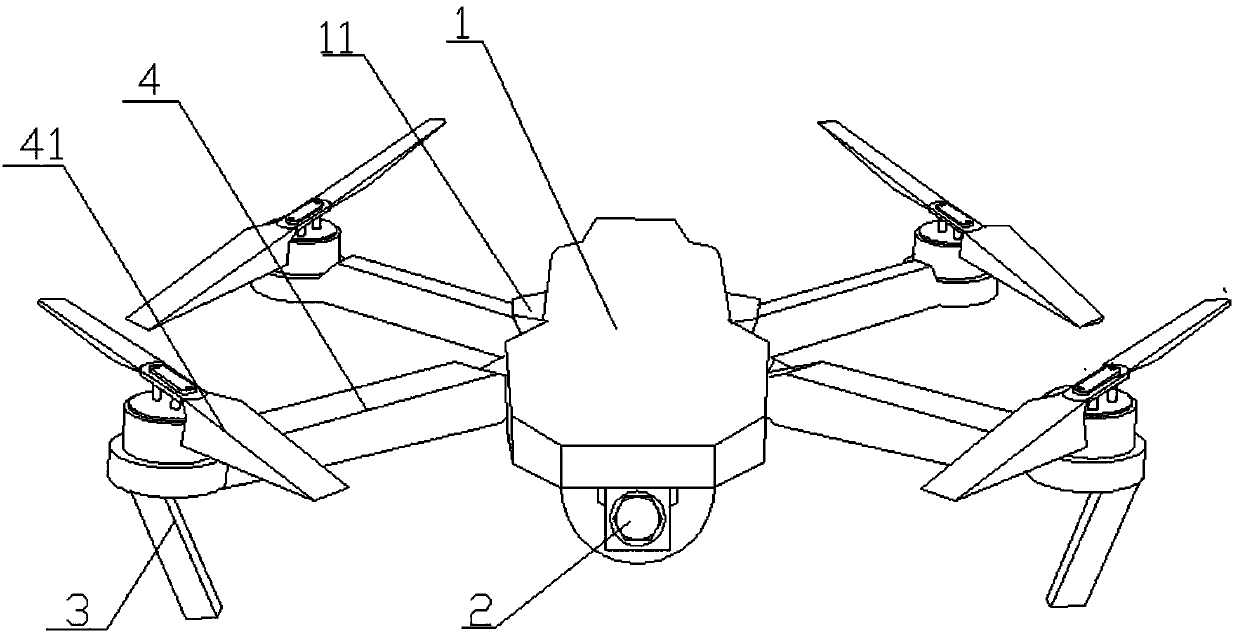 Aerial camera capable of safely landing