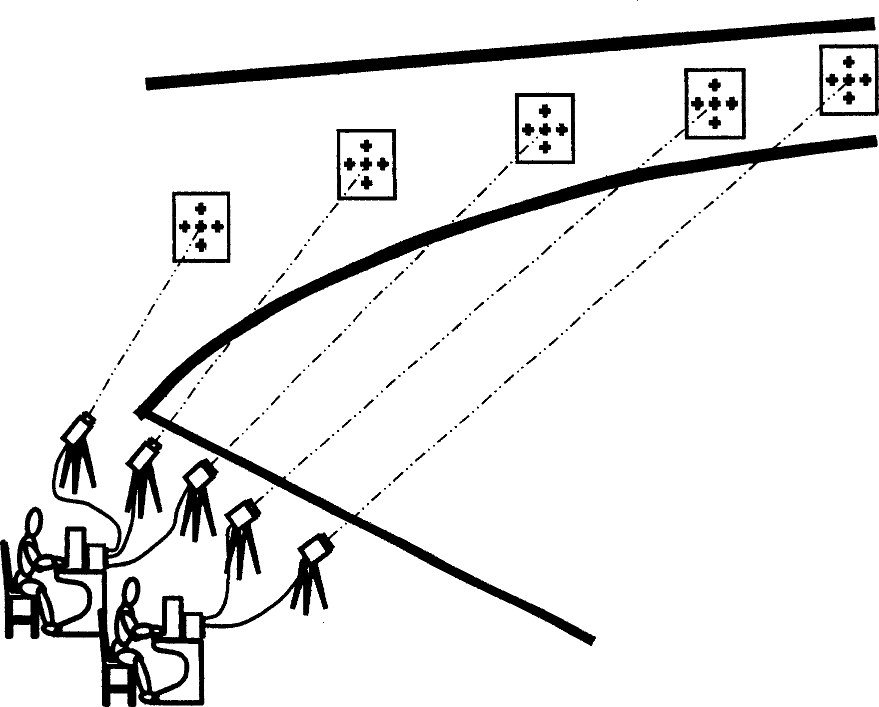 Small-displacement measuring method in long-distance plane