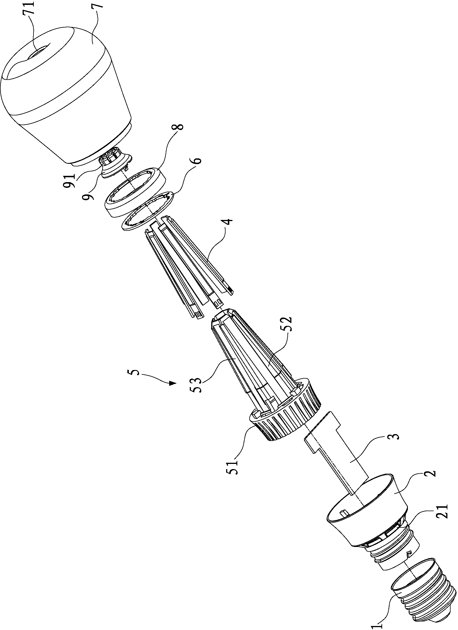 Bulb lamp structure