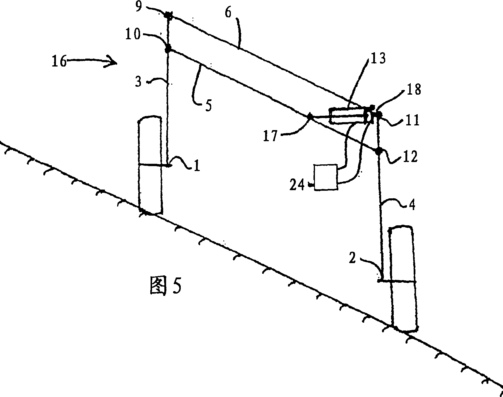 Hight adjustable chassis for regulating orientation of chassis part in relation to reference orientation
