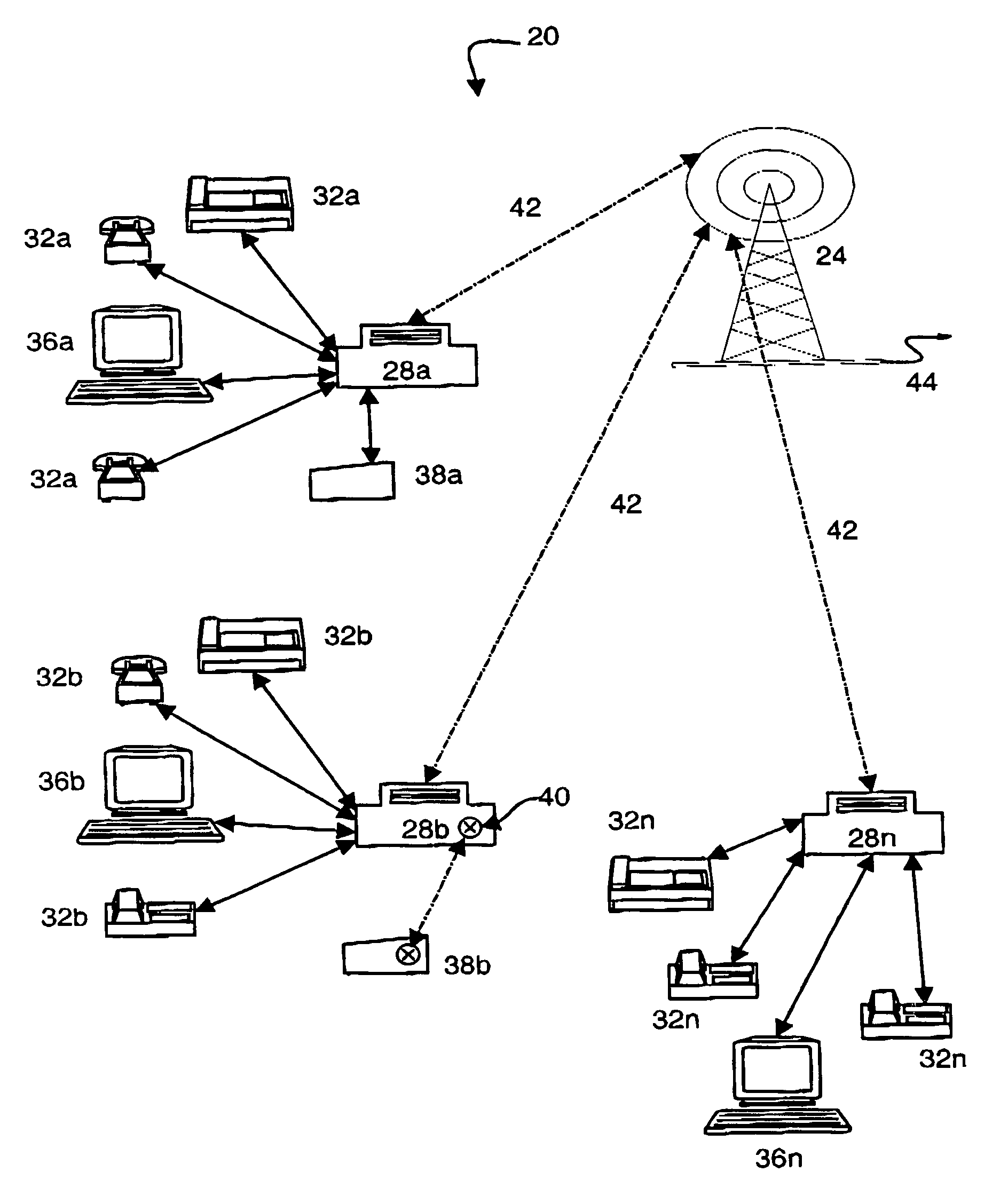 Control channel for a wireless digital subscriber line system