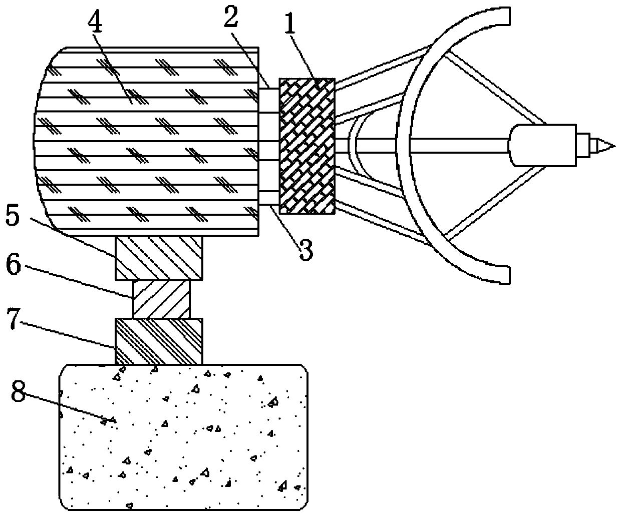 Navigation radar antenna multi-angle rotating support