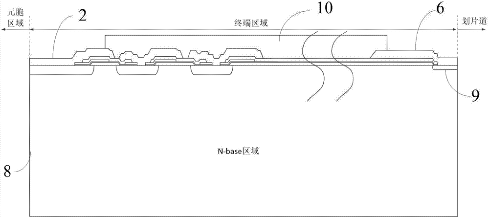 IGBT layout capable of carrying out terminal transverse puncture tests