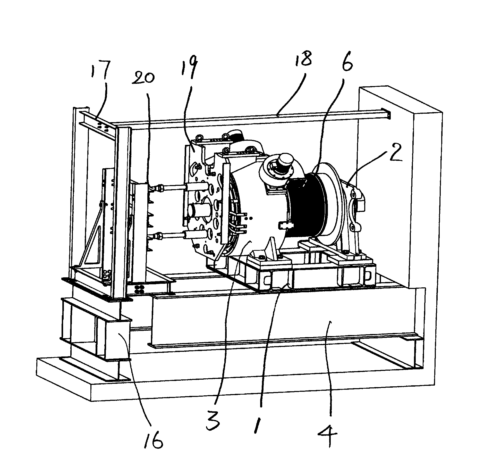 Gearless traction machine and installation and maintenance device thereof