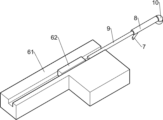 A device for cutting long slices of food materials for hotels