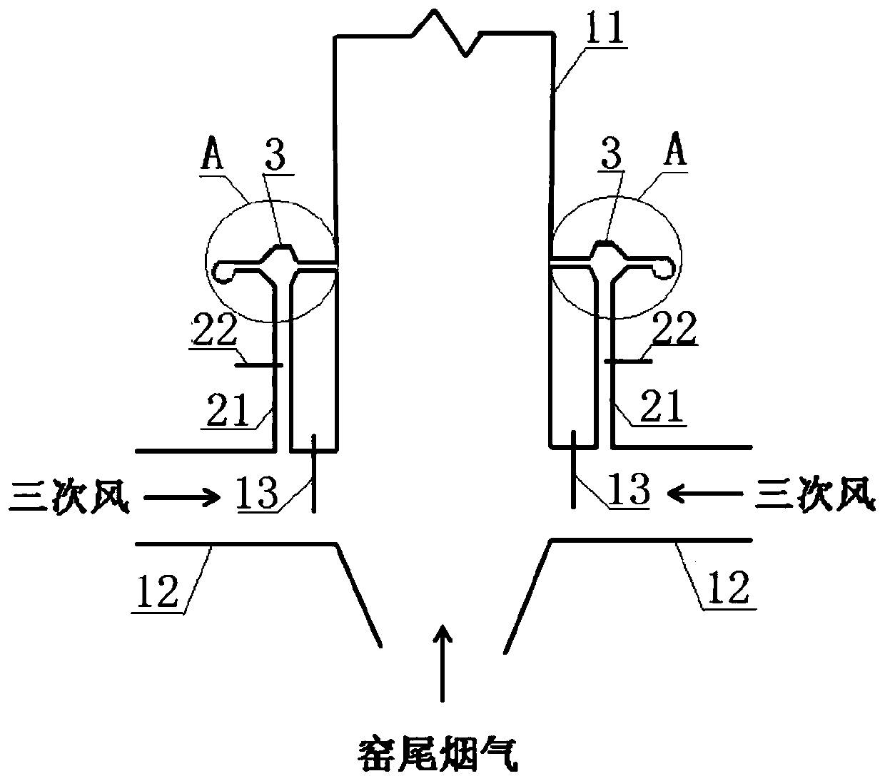 Cement decomposing furnace and method for accelerating mixing of smoke in furnace by using cement decomposing furnace