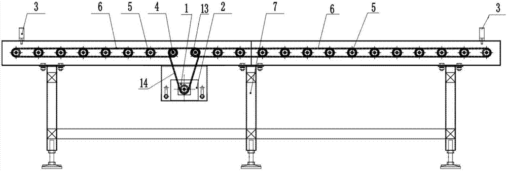 Roller conveying line based on bus control