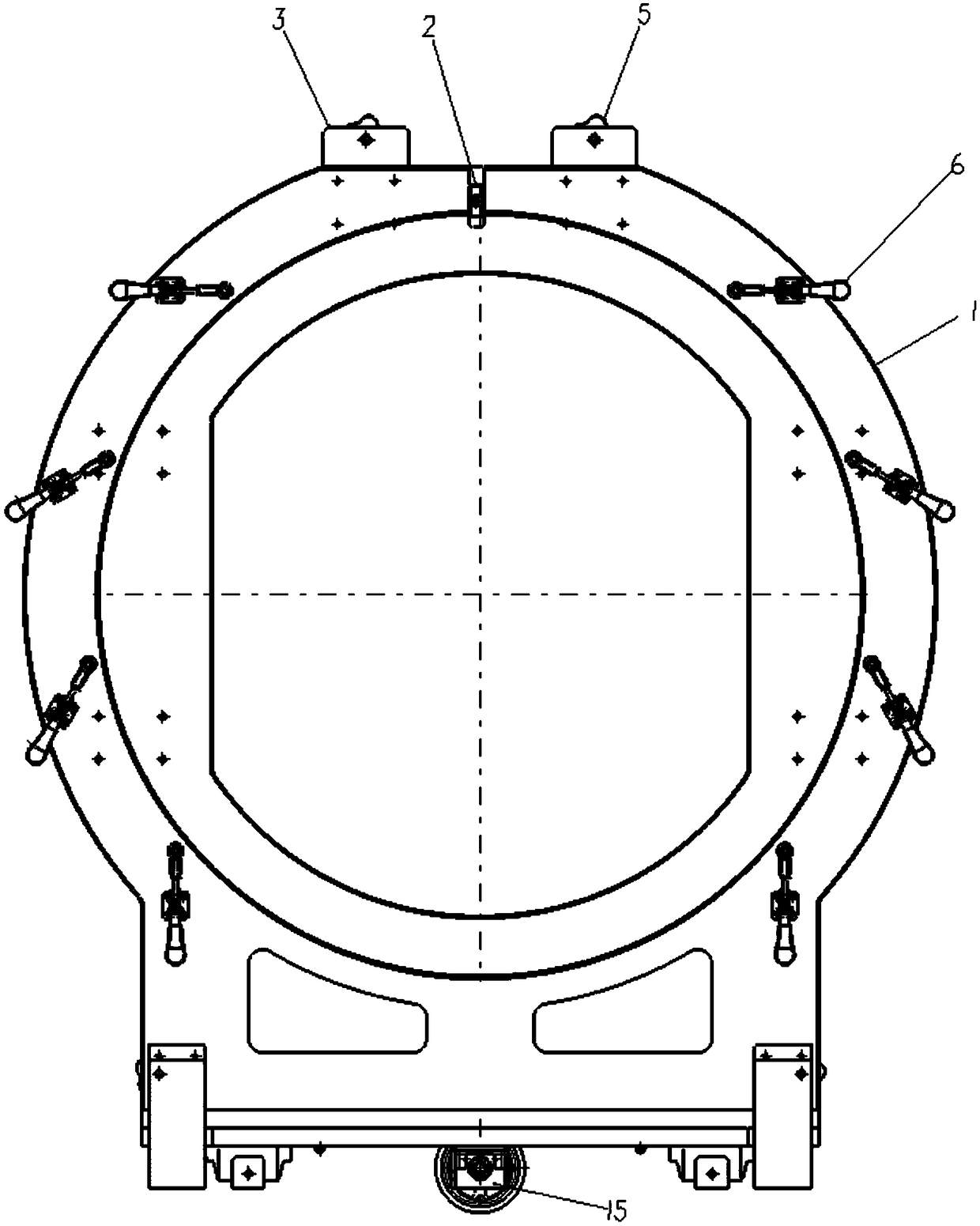 Device for installing cylindrical flange