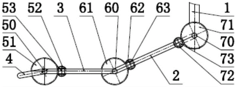 Low-frequency series-connection humanoid four-degrees-of-freedom mechanical foot