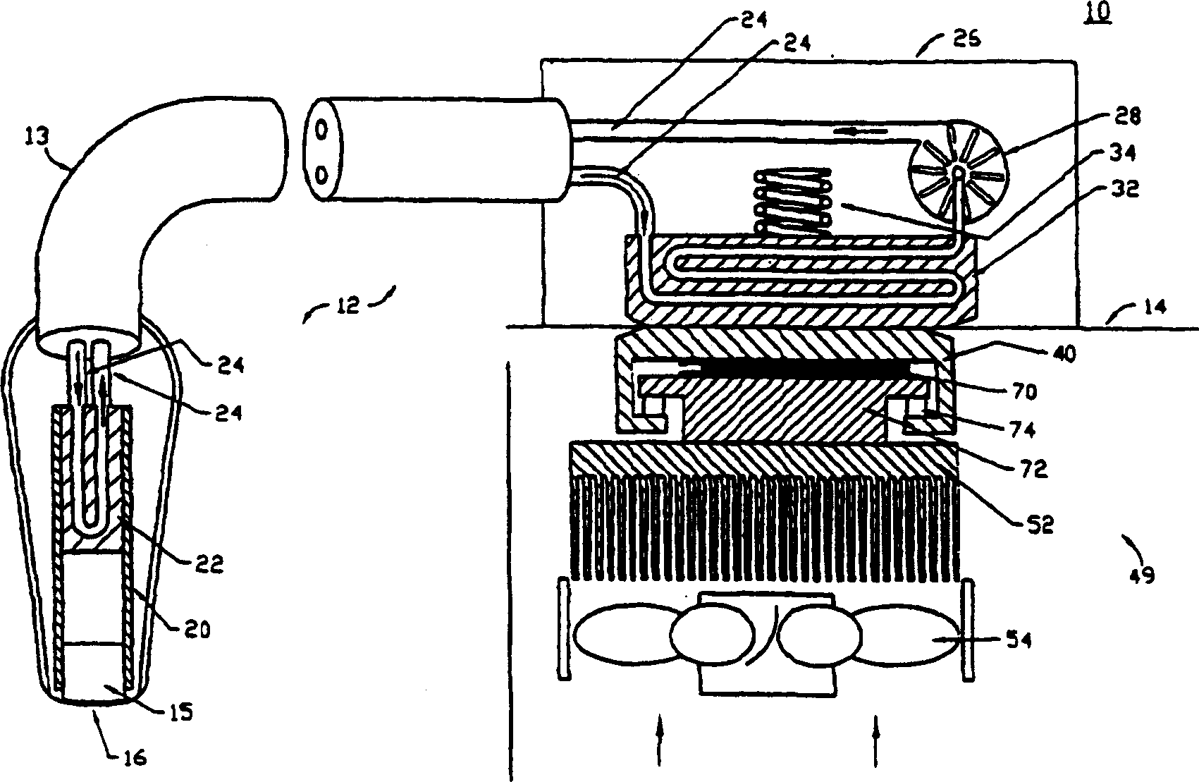 Method for using a refrigeration system to remove waste heat from an ultrasound transducer