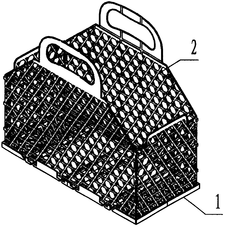 Environment-friendly plastic box type folding shopping basket