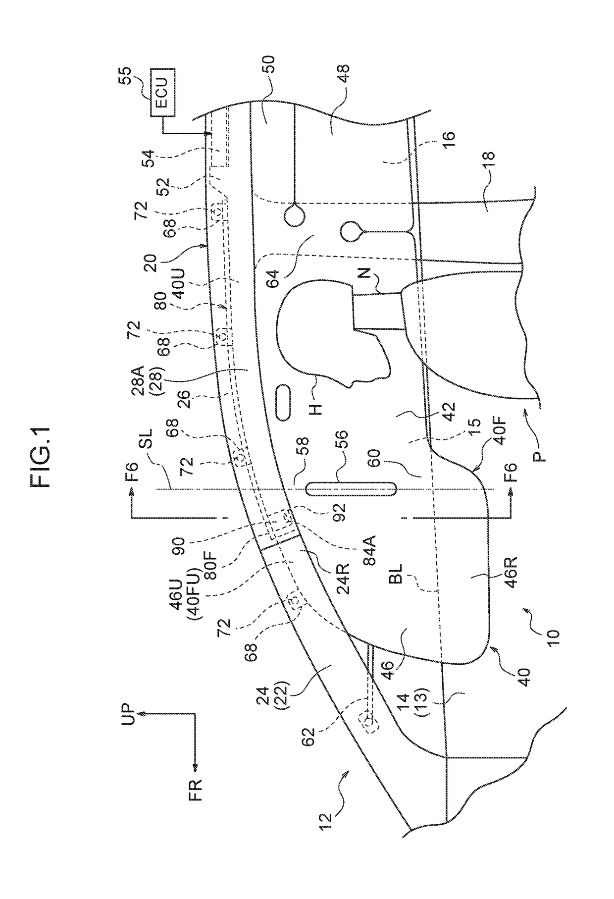 Curtain airbag device for vehicle
