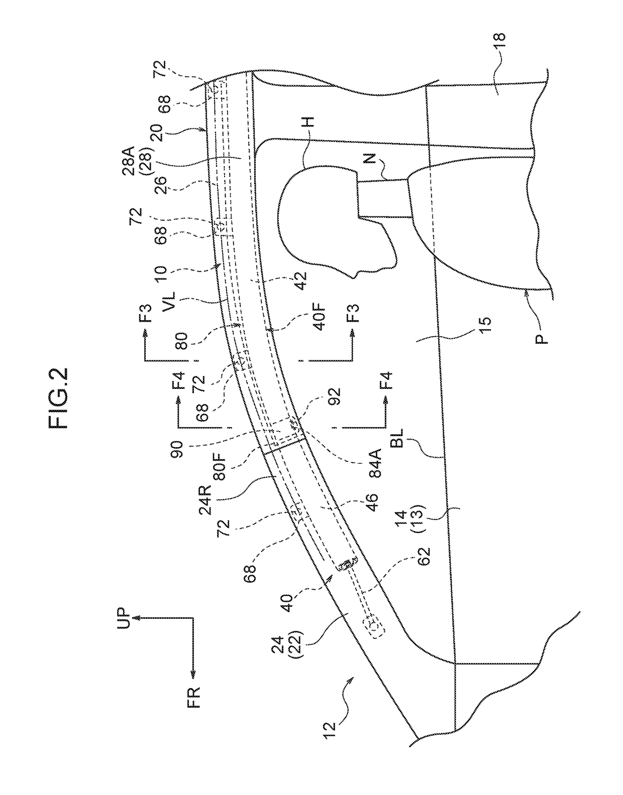 Curtain airbag device for vehicle