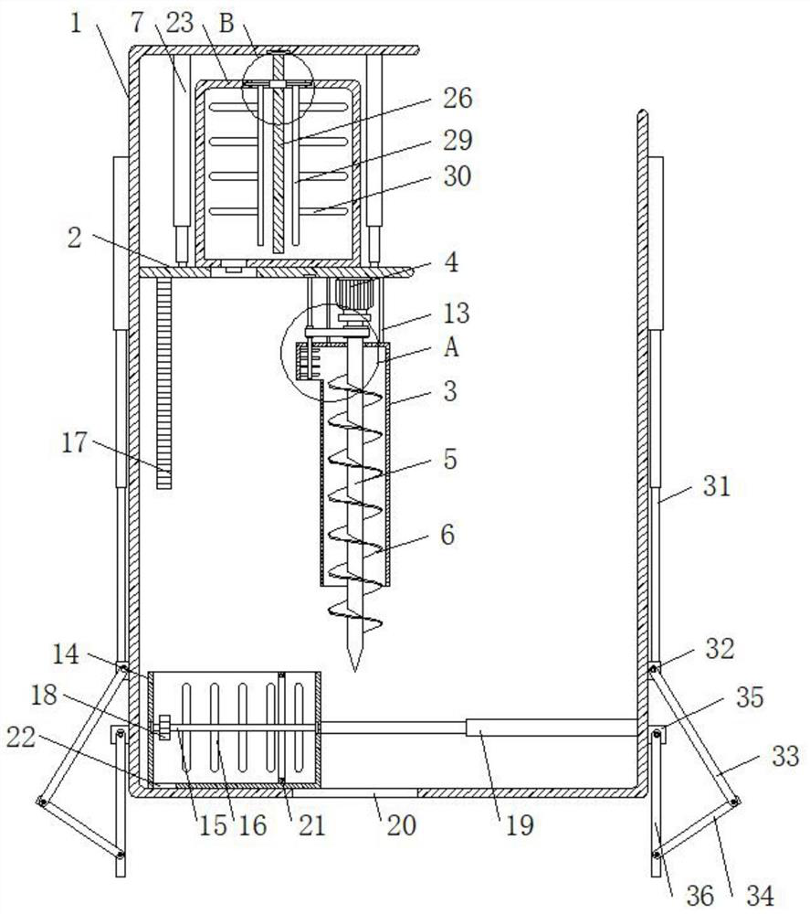 Pit digging device for landscaping