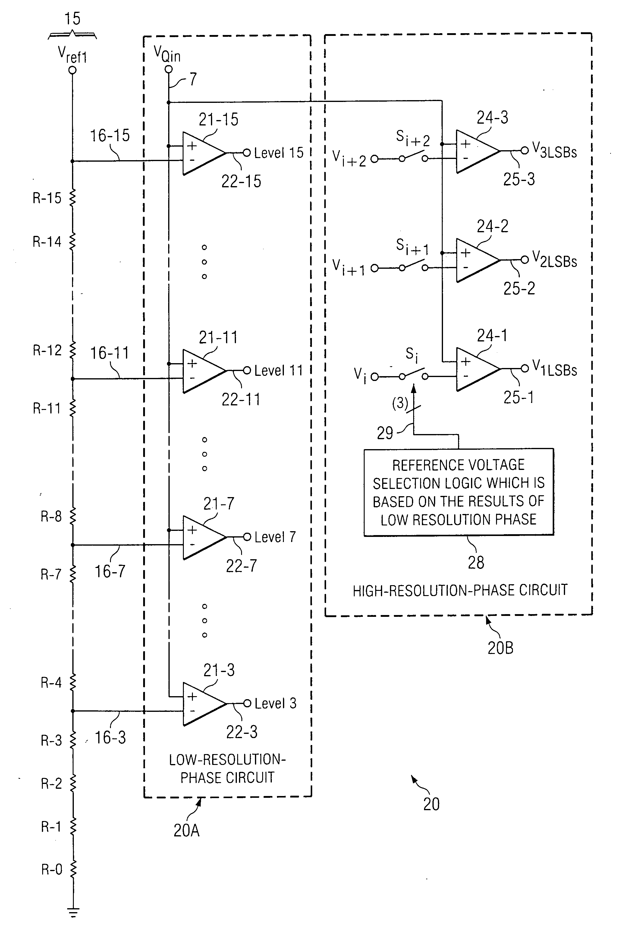 Input tracking high-level multibit quantizer for delta-sigma ADC