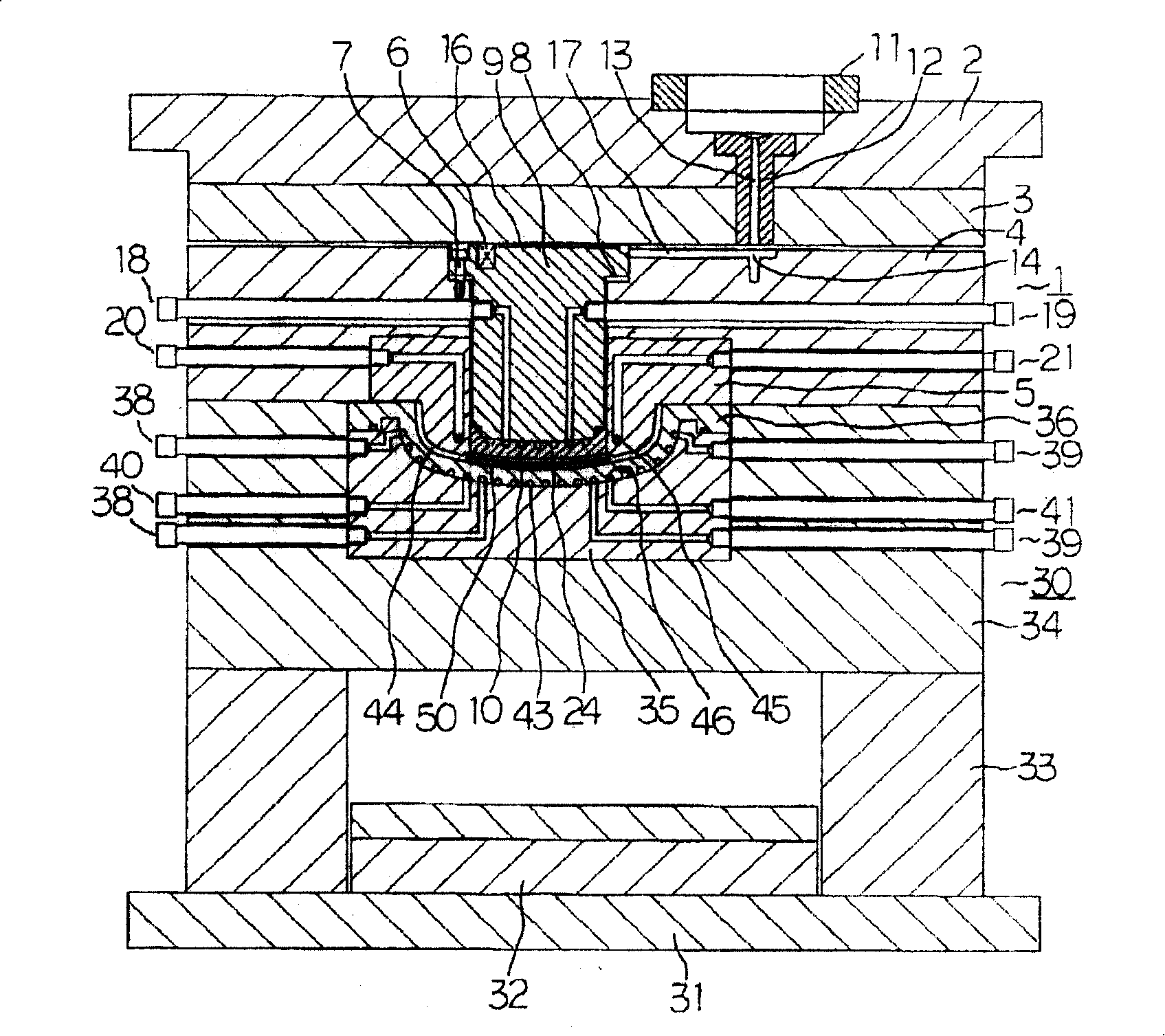 Embedded forming method and mold for embedded forming