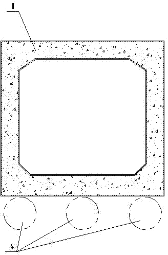 Guide shield for pushing rectangular concrete frame bridge