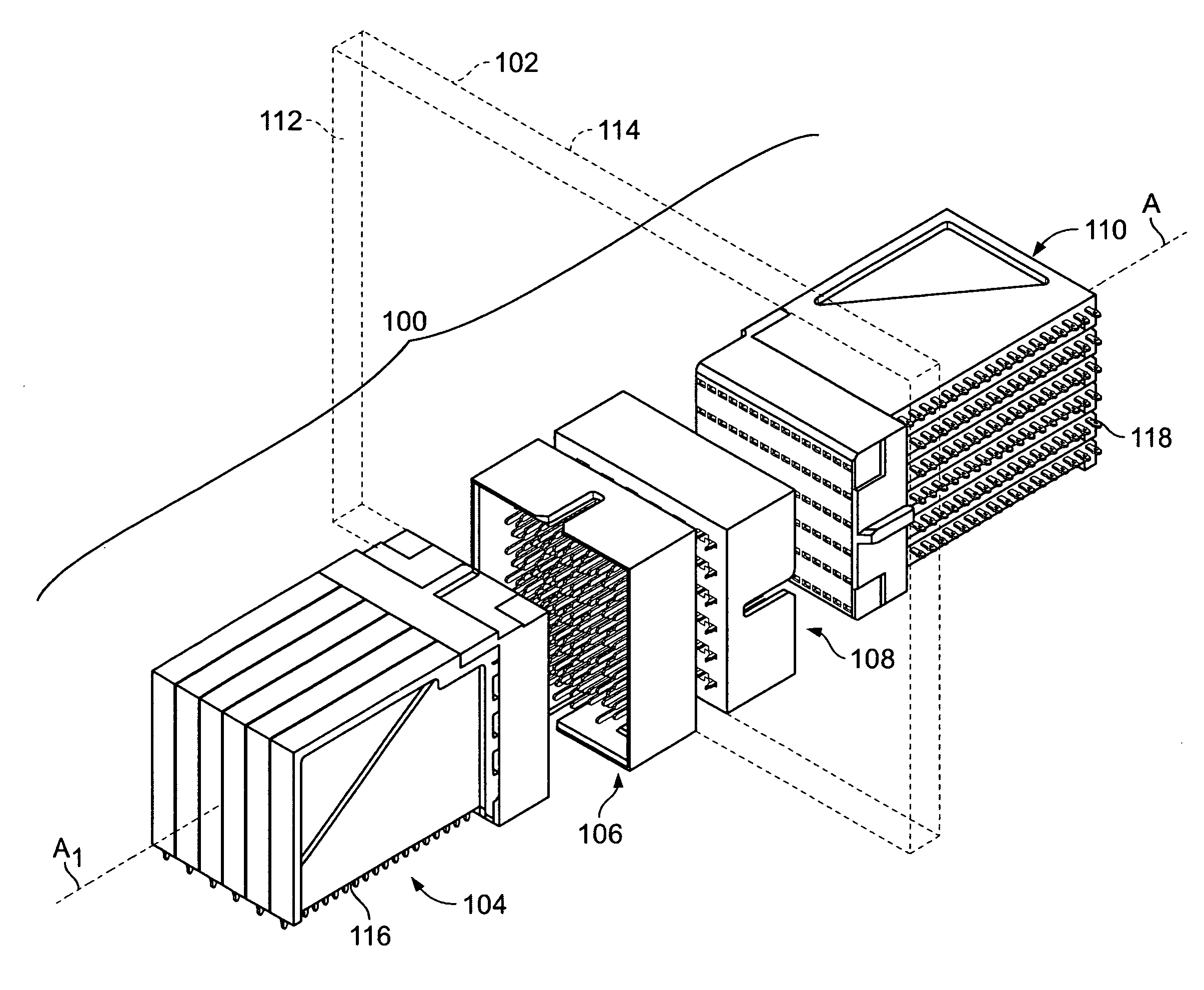 Orthogonal electrical connector with increased contact density