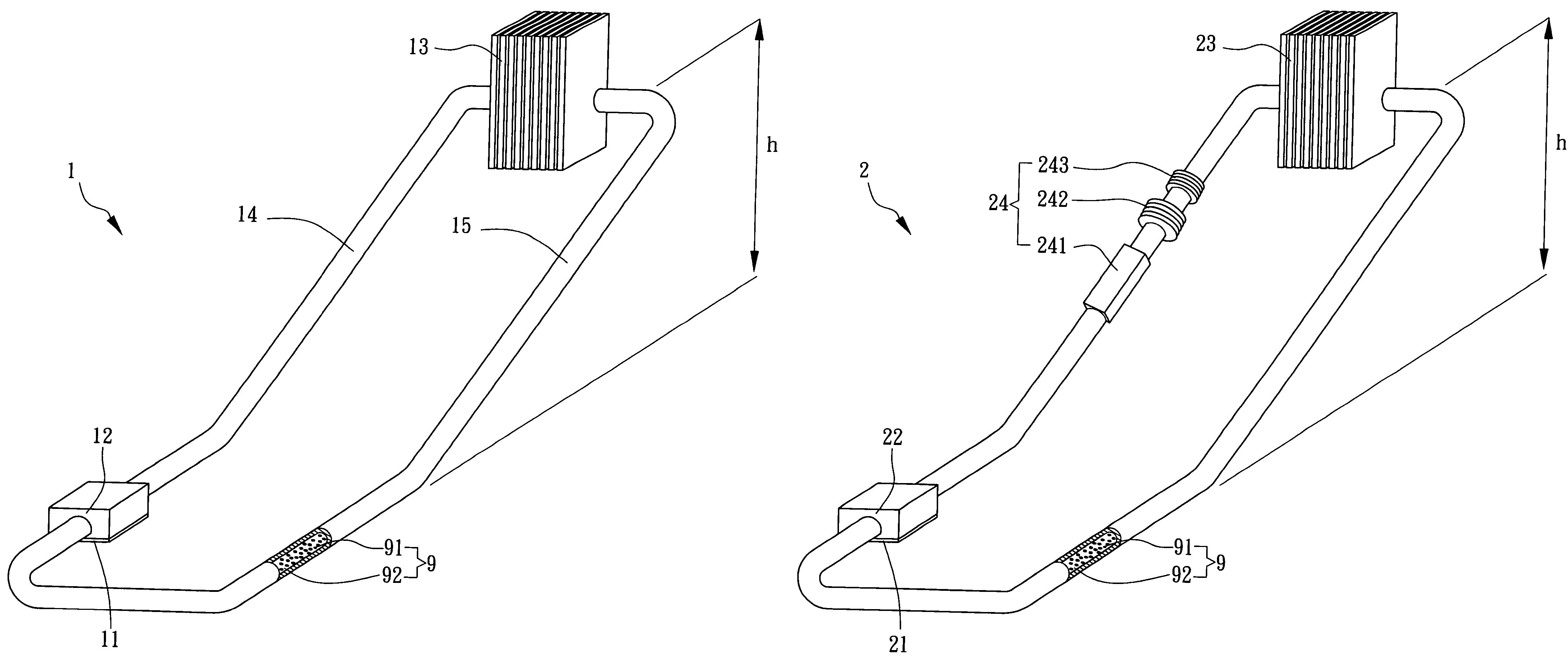 Device of micro loop thermosyphon for ferrofluid power generator