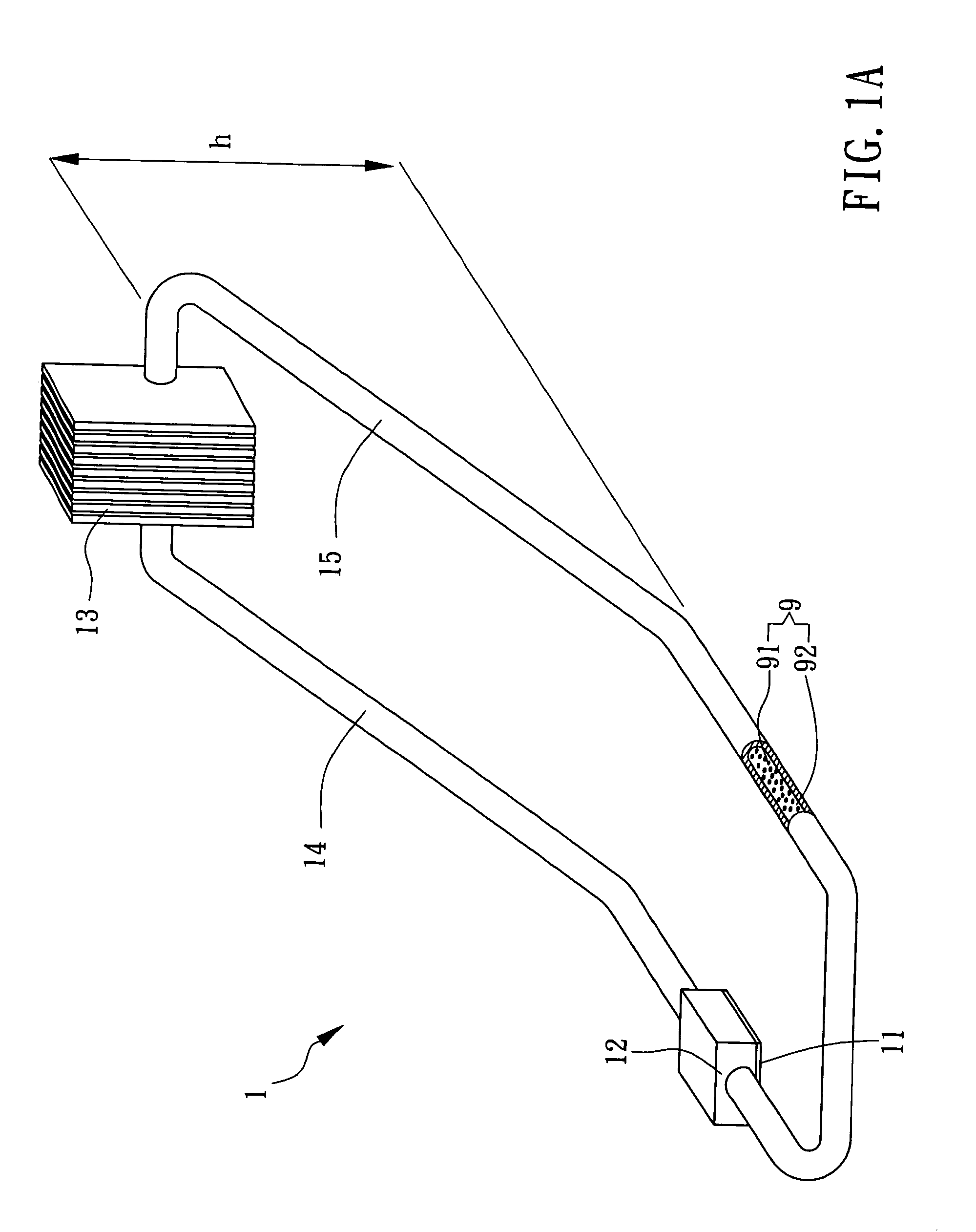 Device of micro loop thermosyphon for ferrofluid power generator