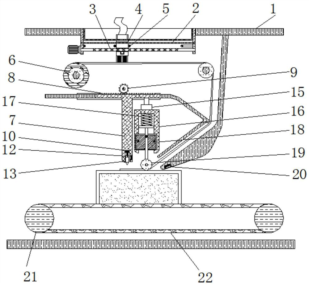 Automatic express waybill pasting device based on light sensation control