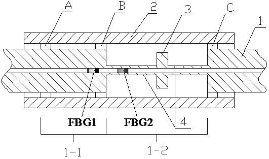 Quasi-distributed fiber sensor capable of measuring temperature and vibration simultaneously and manufacturing method
