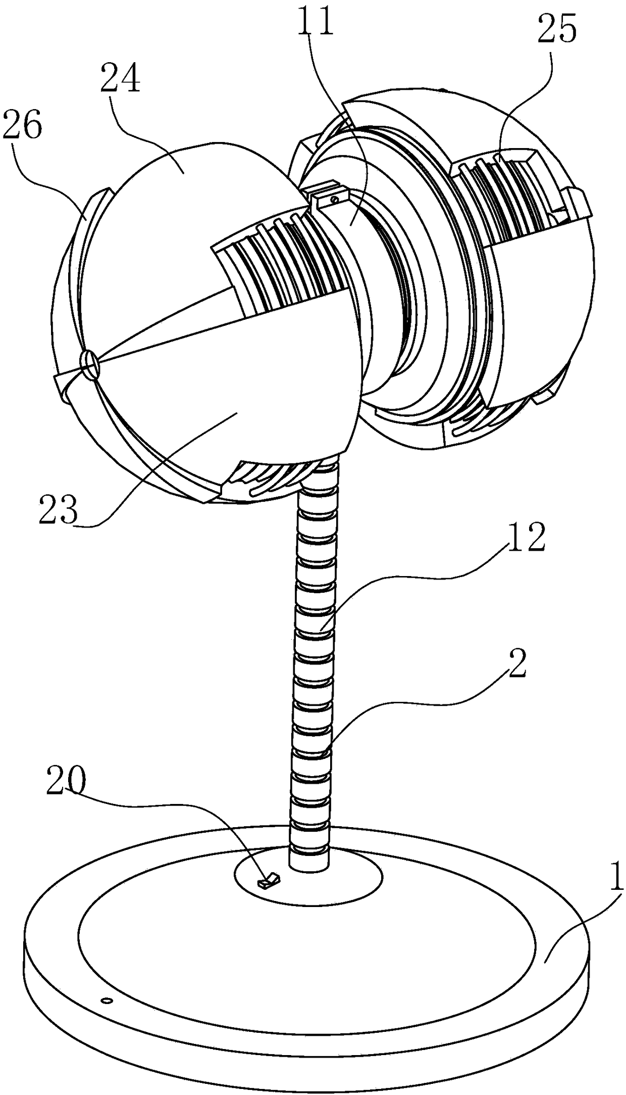 Irradiation outline size adjustable LED (Light Emitting Diode) lamp and using method thereof