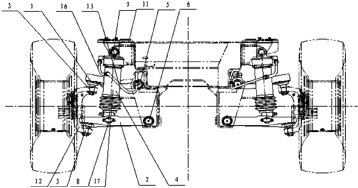 Low independent suspension of special vehicle chassis