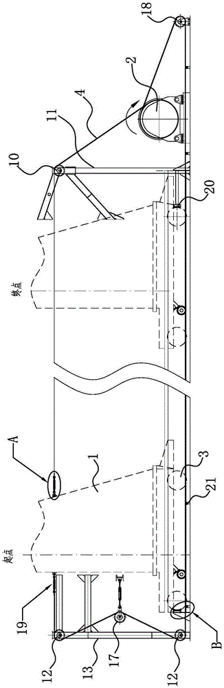 Underwater closed circuit type traction system