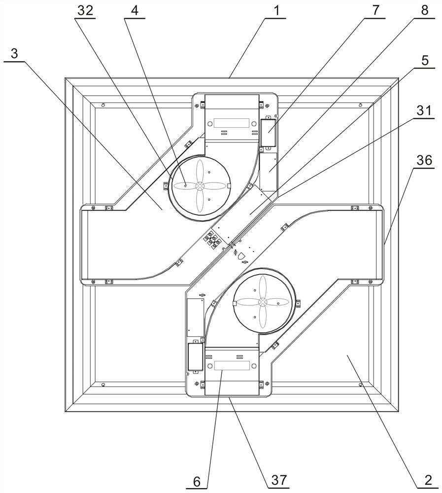Air purification device with integrated led panel light