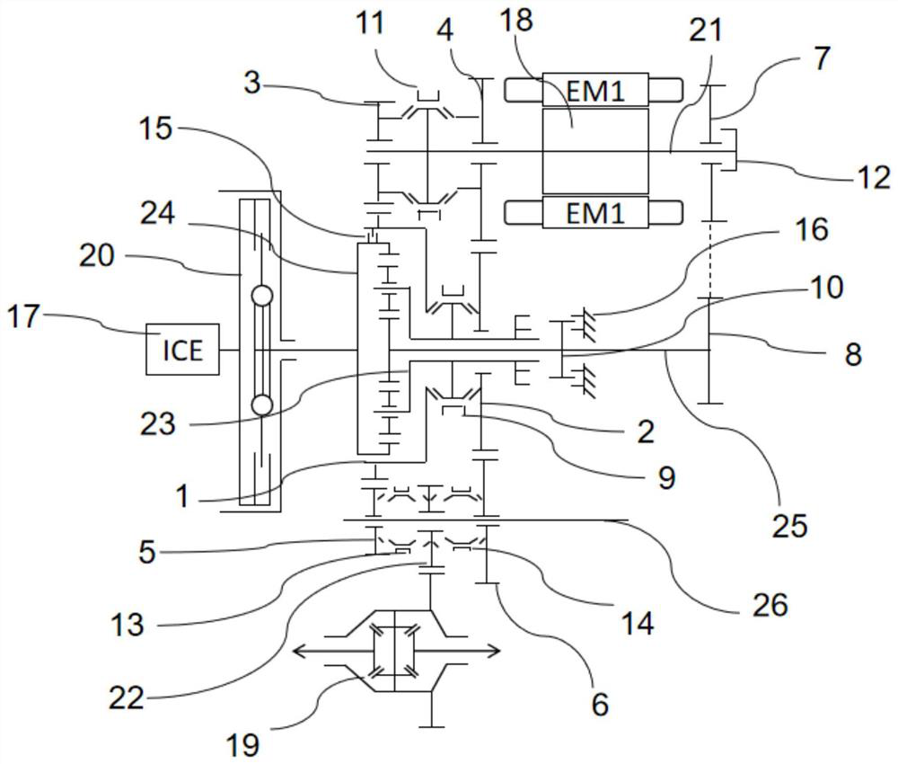 Hybrid power gearbox, hybrid power driving system and vehicle